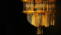 Image: IBM’s quantum-computing system has a cryostat at its centre to cool the quantum chip.